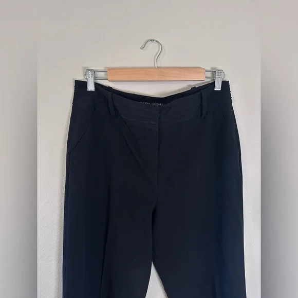 Vintage Larry Levine Women’s Stretch Black Trouser Dress pants wide leg size 12 - Picture 2 of 4
